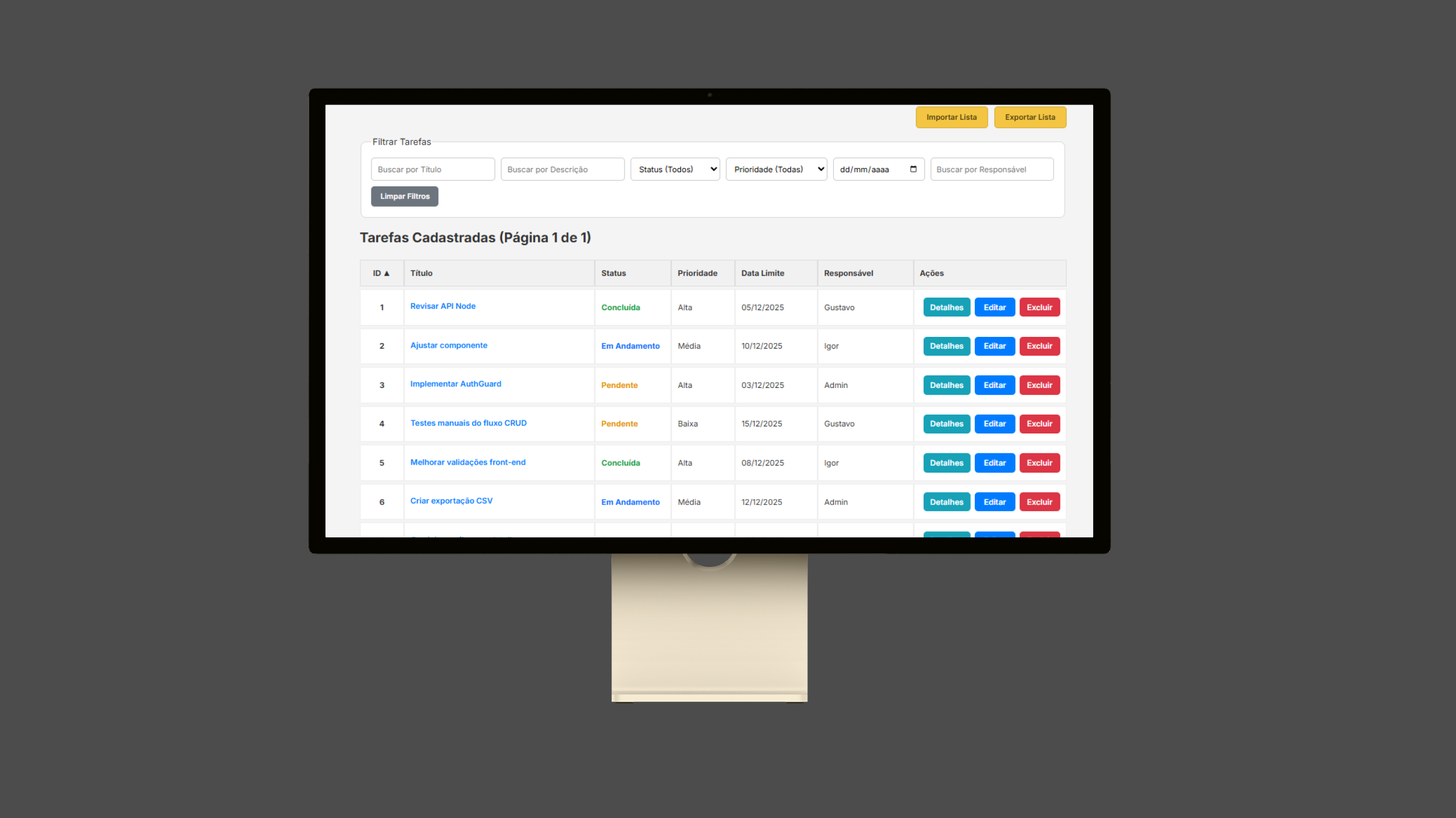 Gestão de Tarefas Online